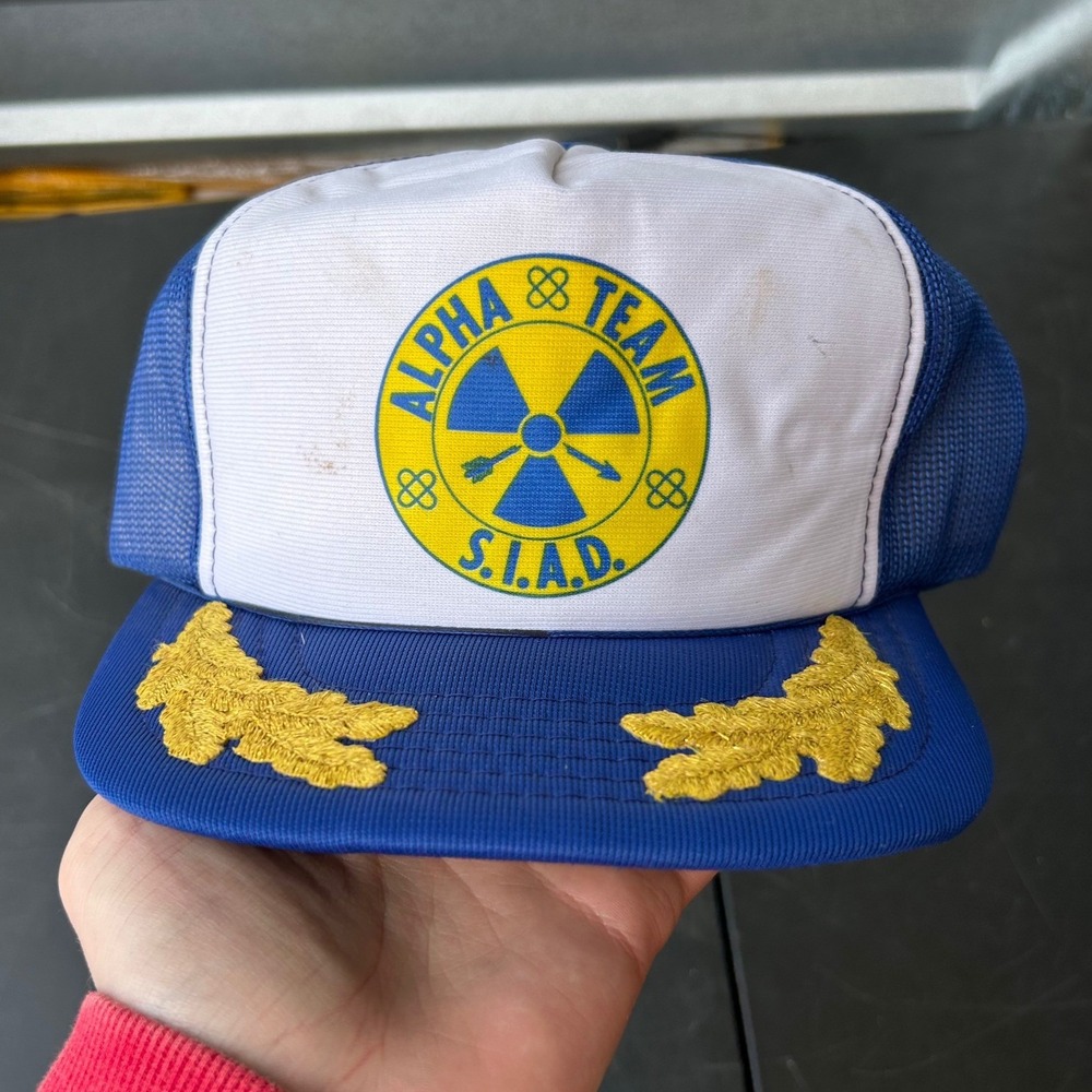 Vintage‎ 80's Alpha Team SIAD trucker Hat Mesh Snapback Vintage Hat Fallout Hat